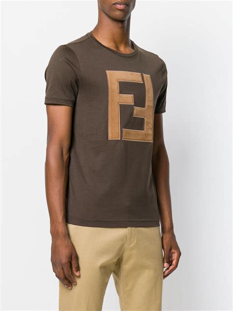 fendi circle t shirt|FENDI FF Logo crew.